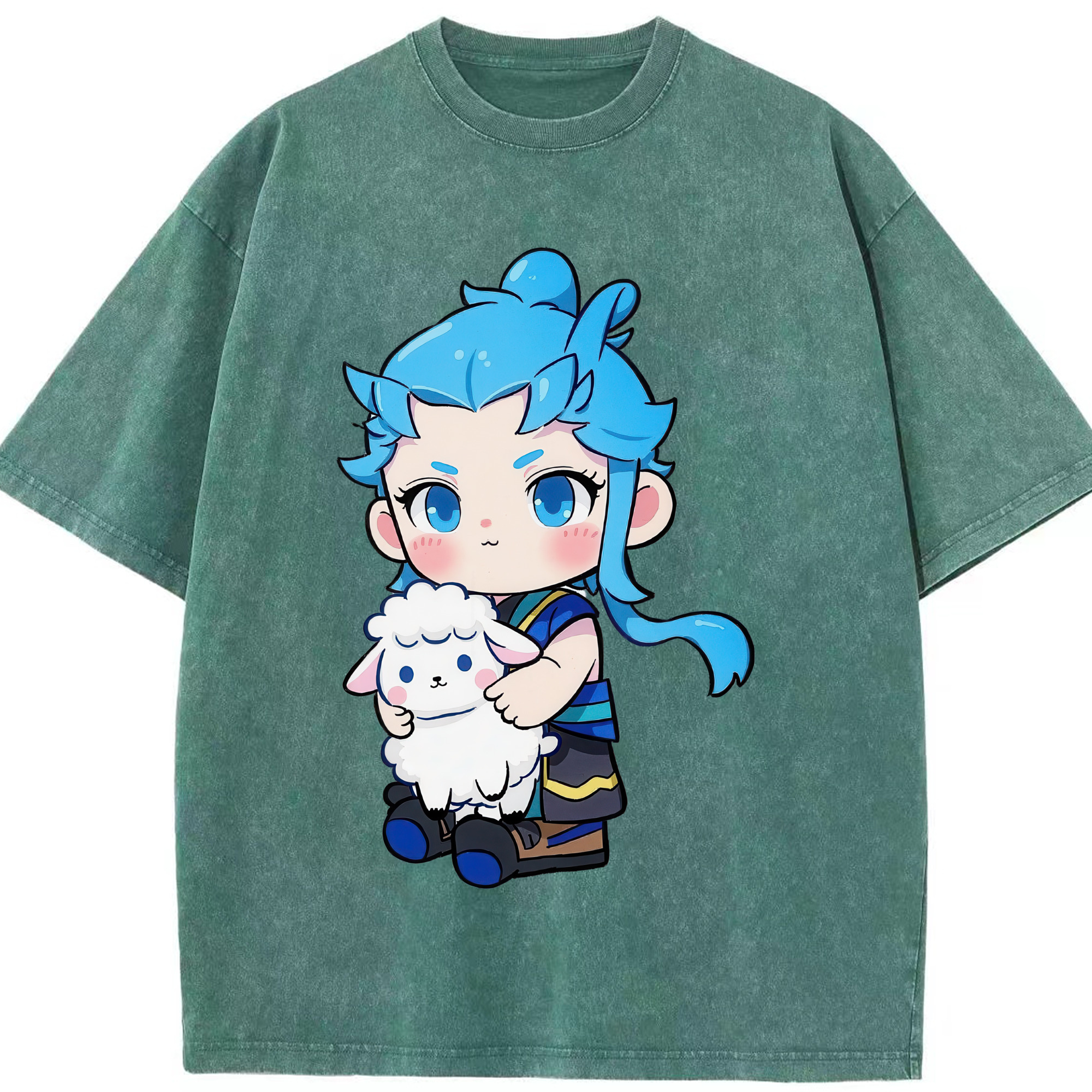 （画像用） Ne Zha 2 ナタ 魔童の大暴れ 綿100% ヴィンテージ風 半袖Tシャツ（フロントプリント）